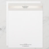 Elegant modern monogram FAUX Silver Striped Briefhoofd (Voorkant / Achterkant)