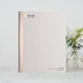 Elegant modern monogram FAUX Silver Striped Persoonlijk Briefhoofd (Staand voorkant)