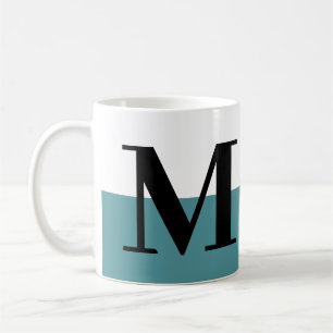 Elegant modern monogram Gift Blauwgroen Koffiemok