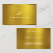 Elegant modern monogram Glamor Gold Kijk Plain Visitekaartje (Voorkant / Achterkant)