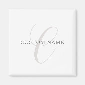 Elegant modern monogram | Grijs & Wit (bewerkbaar) Magneet (Voorkant)