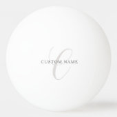 Elegant modern monogram | Grijs & Wit (bewerkbaar) Pingpongballen (Voorkant)
