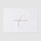 Elegant modern monogram | Grijs & Wit (bewerkbaar) Tissuepapier (Voorkant)