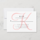 Elegant Modern Monogram in Roze RSVP (Voorkant)
