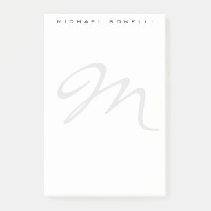 Elegant Modern Monogram Initiaal Letter Jouw naam Post-it® Notes