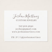 Elegant modern monogram juwelen oorscherm visitekaartje (Achterkant)