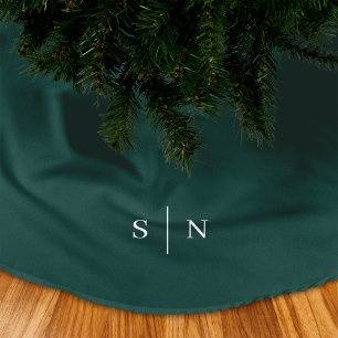 Elegant Modern Monogram Kerstgroen Kerstboom Rok