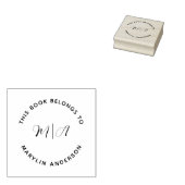 Elegant modern monogram minimalistisch aangepast b 	rubberstempel (Gestempeld)
