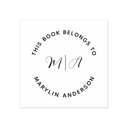 Elegant modern monogram minimalistisch aangepast b rubberstempel (Afrduk)