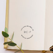 Elegant modern monogram minimalistisch aangepast b 	rubberstempel
