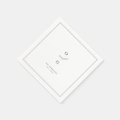 Elegant modern monogram minimalistische bruiloft servet (Hoek)