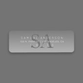 Elegant Modern Monogram Ombre Retouradres Etiket