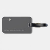 Elegant & Modern Monogram op grijs Reizen Bagagelabel (Achterkant horizontaal)