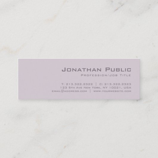 Elegant Modern Monogram Plain Luxury Salon Mini Visitekaartje (Achterkant)