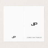 Elegant Modern Monogram Professioneel Minimalist Visitekaartjes (Buitenkant ongevouwen)