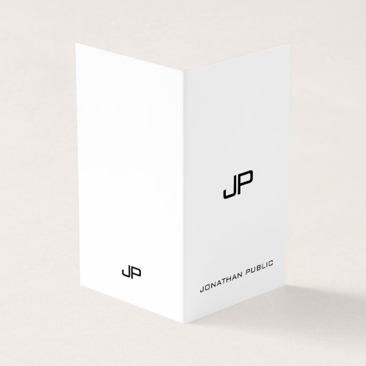 Elegant Modern Monogram Professioneel Minimalist Visitekaartjes (Buitenkant)