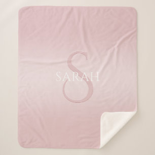 Elegant modern monogram sherpa deken