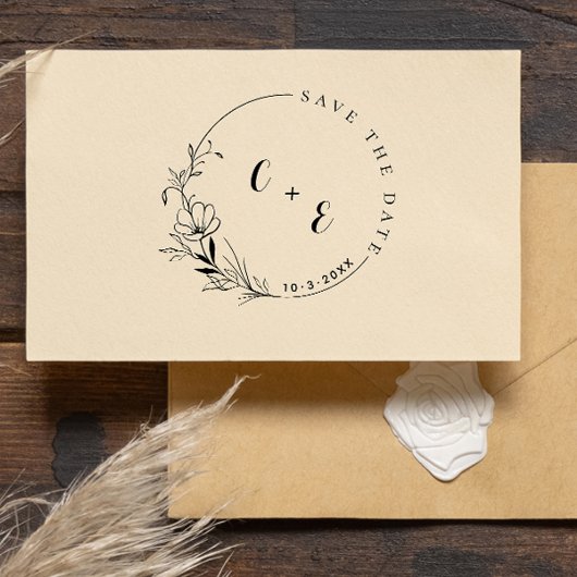 Elegant & modern Monogram sparen de Initialen van  Zelfinktende Stempel