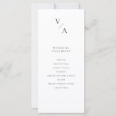 Elegant Modern Monogram Trouwprogramma (Voorkant)