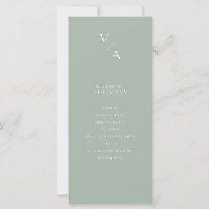 Elegant Modern Monogram Trouwprogramma