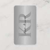 Elegant Modern Monogram Zilver Professioneel Visitekaartje (Voorkant)