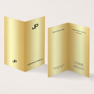 Elegant Modern Monogrammed Faux Gold Professional Visitekaartjes