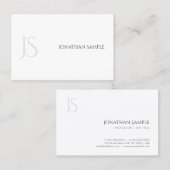 Elegant Modern Monogrammed Minimalistics Sjabloon Visitekaartje (Voorkant / Achterkant)