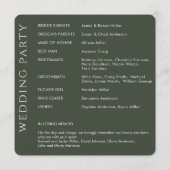 Elegant Modern Mos Groen Bruiloft Programma (Achterkant)