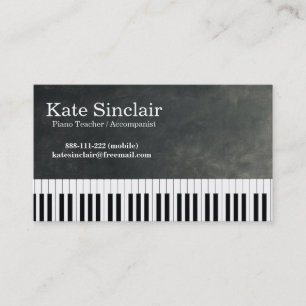 Elegant Modern Music Professional Piano Teacher Visitekaartje