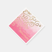 elegant modern namaak gouden patroon trouwen servetten (Hoek)