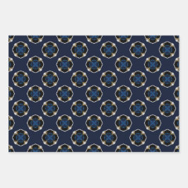 Elegant Modern Nautical Navy and White Inpakpapier Vel