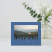 Elegant modern Navy Blue Save the Date Photo (Staand voorkant)