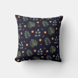 Elegant Modern Navy Botanical Leaf Floral Kussen