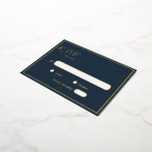 Elegant modern Navy Gold Foil RSVP Briefkaart (Gedraaid)