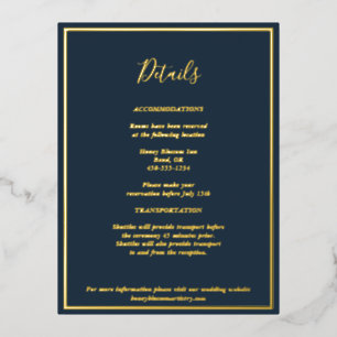 Elegant Modern Navy Gold — Kaart met details