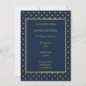ELEGANT MODERN NAVY STAR GOLD INVITATION KAART (Voorkant)