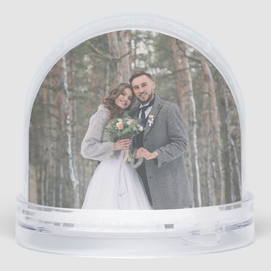 Elegant Modern Newlyweds Keepsake Christmas Sneeuwbol (Achterkant)