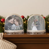 Elegant Modern Newlyweds Keepsake Christmas Sneeuwbol