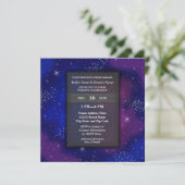 Elegant Modern Night Sky Galaxy Wedding Party Kaart (Staand voorkant)