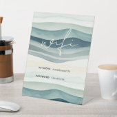 Elegant Modern Ocean Beach Network WiFi-wachtwoord Reclamebord Met Voetstuk (Insitu)