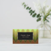 Elegant, Modern, Ombre Zigzag Chevron Visitekaartje (Staand voorkant)