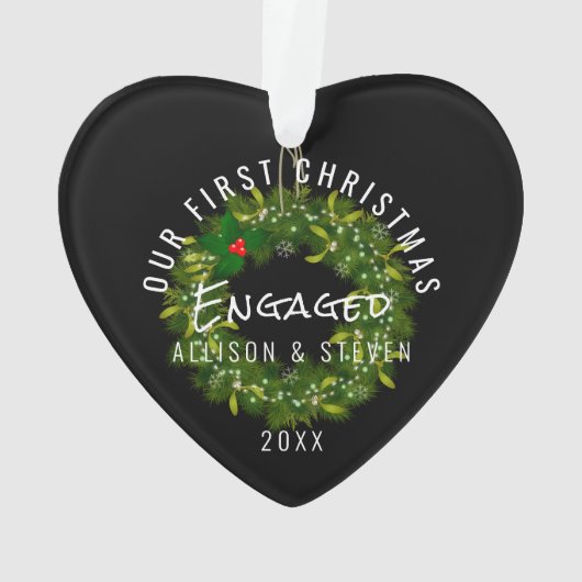 Elegant Modern Ons eerste kerstfeest Ornament (achterkant)