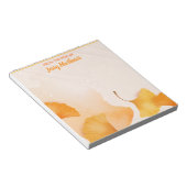 ELEGANT MODERN ORANJE FLORAL WATERVERF SJABLOON NOTITIEBLOK (Schuin)