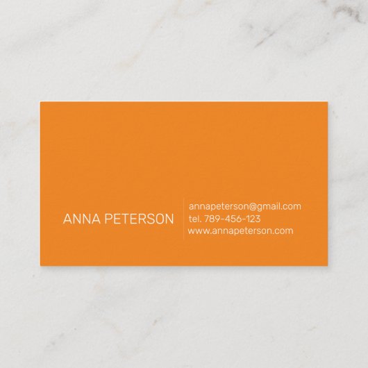 Elegant Modern  Oranje fruitbloesems Visitekaartje (Achterkant)