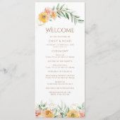 Elegant Modern Oranje geel Waterverf Bloemen Programma (Voorkant)