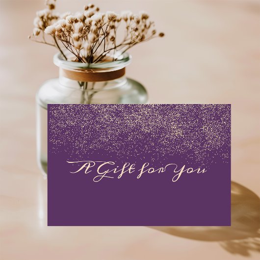 Elegant Modern Paars Confetti Kortingskaartje