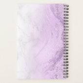 Elegant modern paars glitter witte marmer planner (Achterkant)
