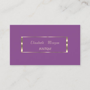Elegant Modern, Paars, Gouden Lijst Visitekaartje