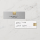 Elegant modern pasta grijs gradiënt gouden accent mini visitekaartje (Voorkant / Achterkant)