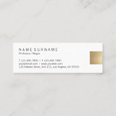 Elegant modern pasta grijs gradiënt gouden accent mini visitekaartje (Achterkant)